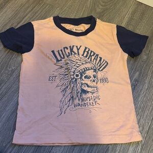 Lucky Brand Kids' Peach and Navy Graphic Tee